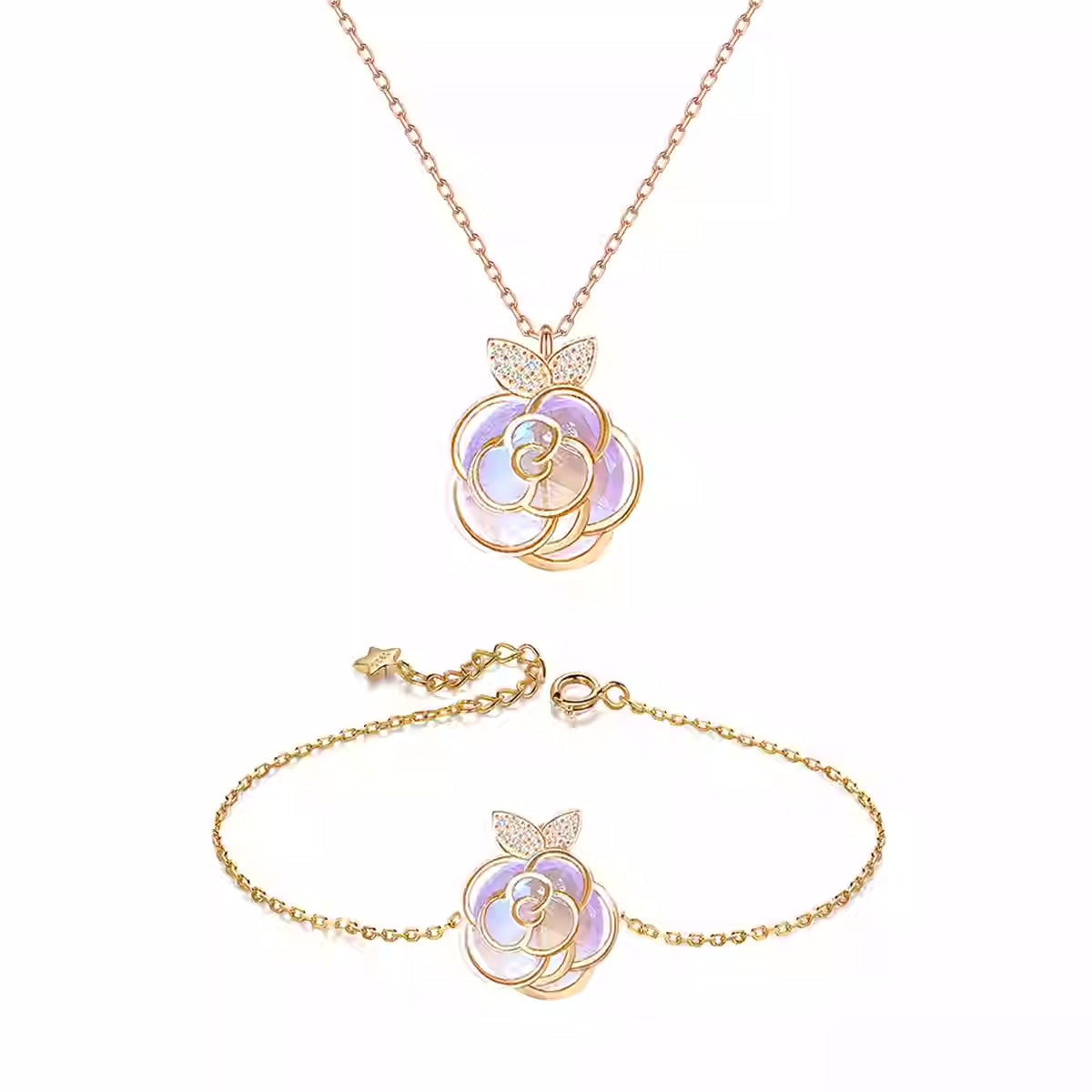 Camellia Advanced Design Sense Niche Gentle Flower Collarbone Necklace Bracelet