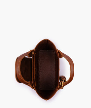 Horse Brown Mini Top Handle Bag – Faux Leather Crossbody Handbag